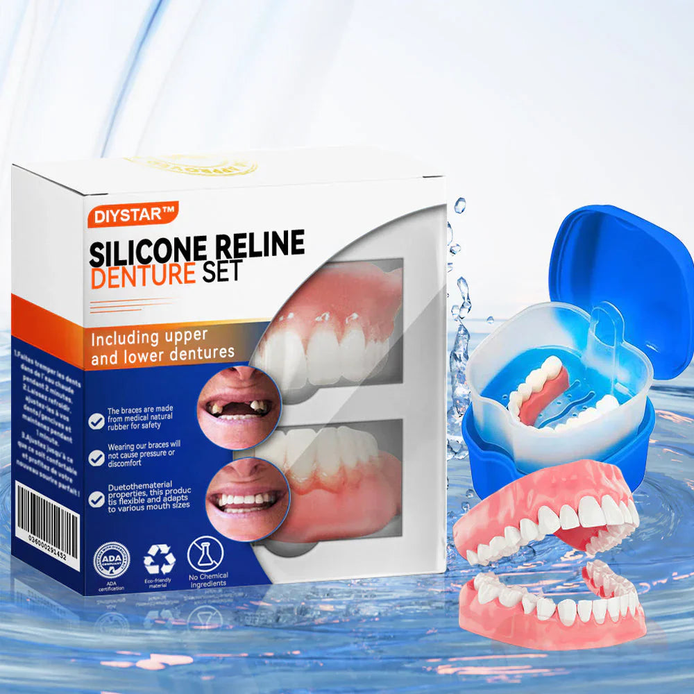 😁 SmileyPlus™ Silicone Reline Denture Set – Instantly Transform Your Smile! 😁