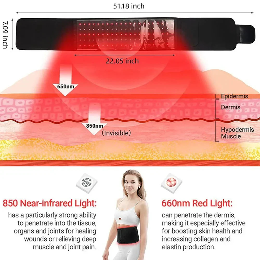 Slimgleam™ Red Light Therapy Belt — Smooth, Firm & Support Your Core Naturally