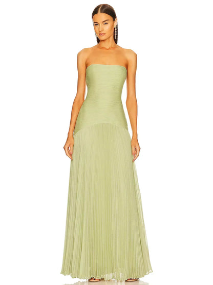 Anya™ - Flowy Green Long Dress