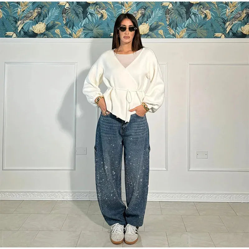 Bling-BaggyFit™ Wide-Leg Jeans