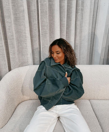 Skins™ – Leather bomber Jacket (Bring back the Y2K vibe)