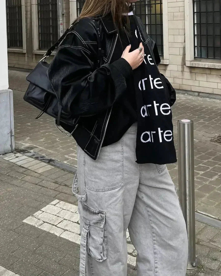 Skins™ – Leather bomber Jacket (Bring back the Y2K vibe)