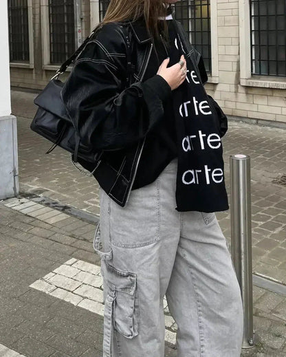 Skins™ – Leather bomber Jacket (Bring back the Y2K vibe)
