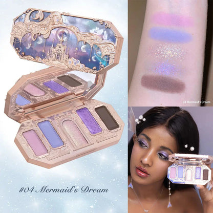 Flower Knows Moonlight Mermaid Eyeshadow Palette Matte Glow Shimmer Waterproof