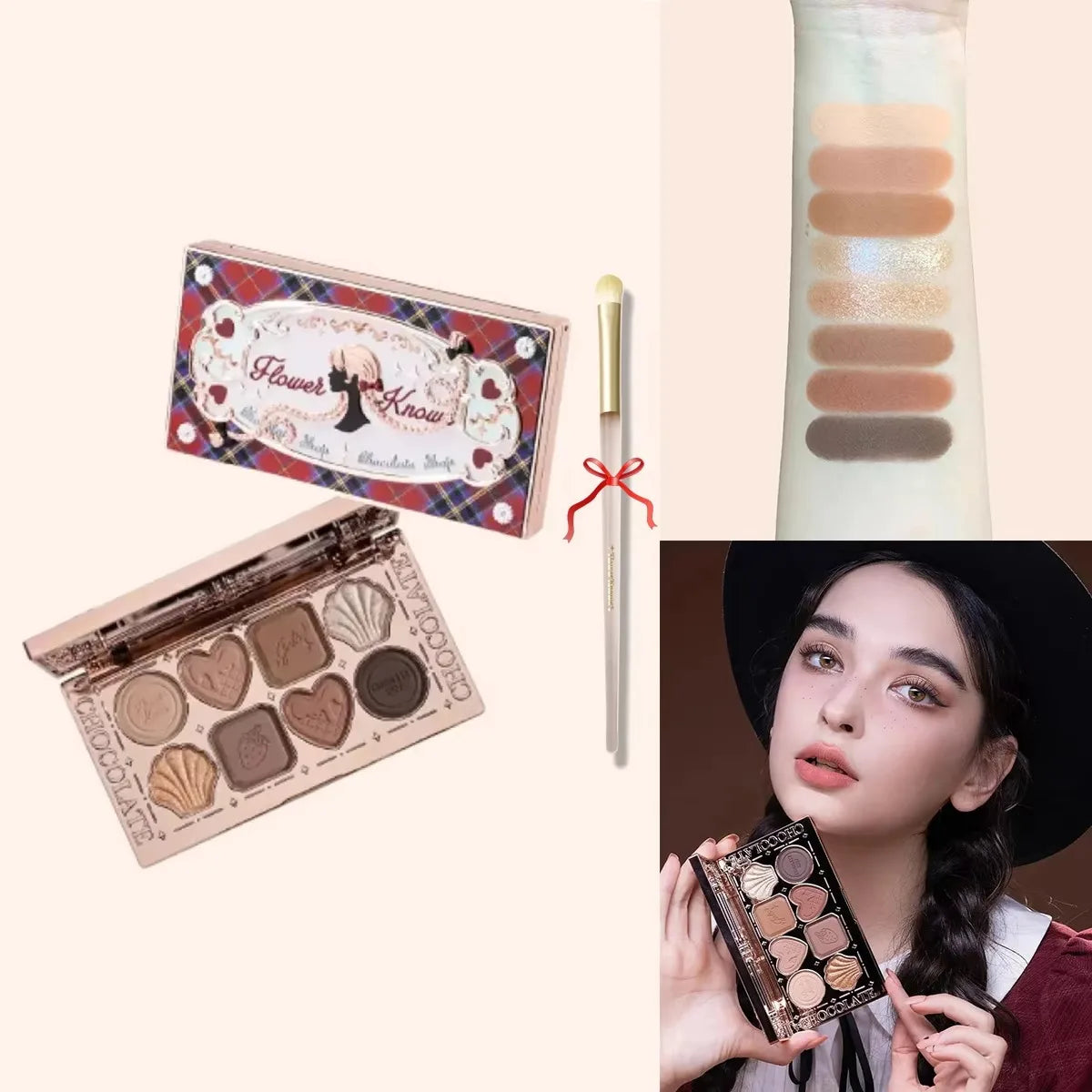 Flower Knows Moonlight Mermaid Eyeshadow Palette Matte Glow Shimmer Waterproof