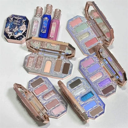 Flower Knows Moonlight Mermaid Eyeshadow Palette Matte Glow Shimmer Waterproof