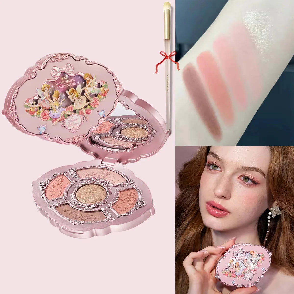 Flower Knows Moonlight Mermaid Eyeshadow Palette Matte Glow Shimmer Waterproof