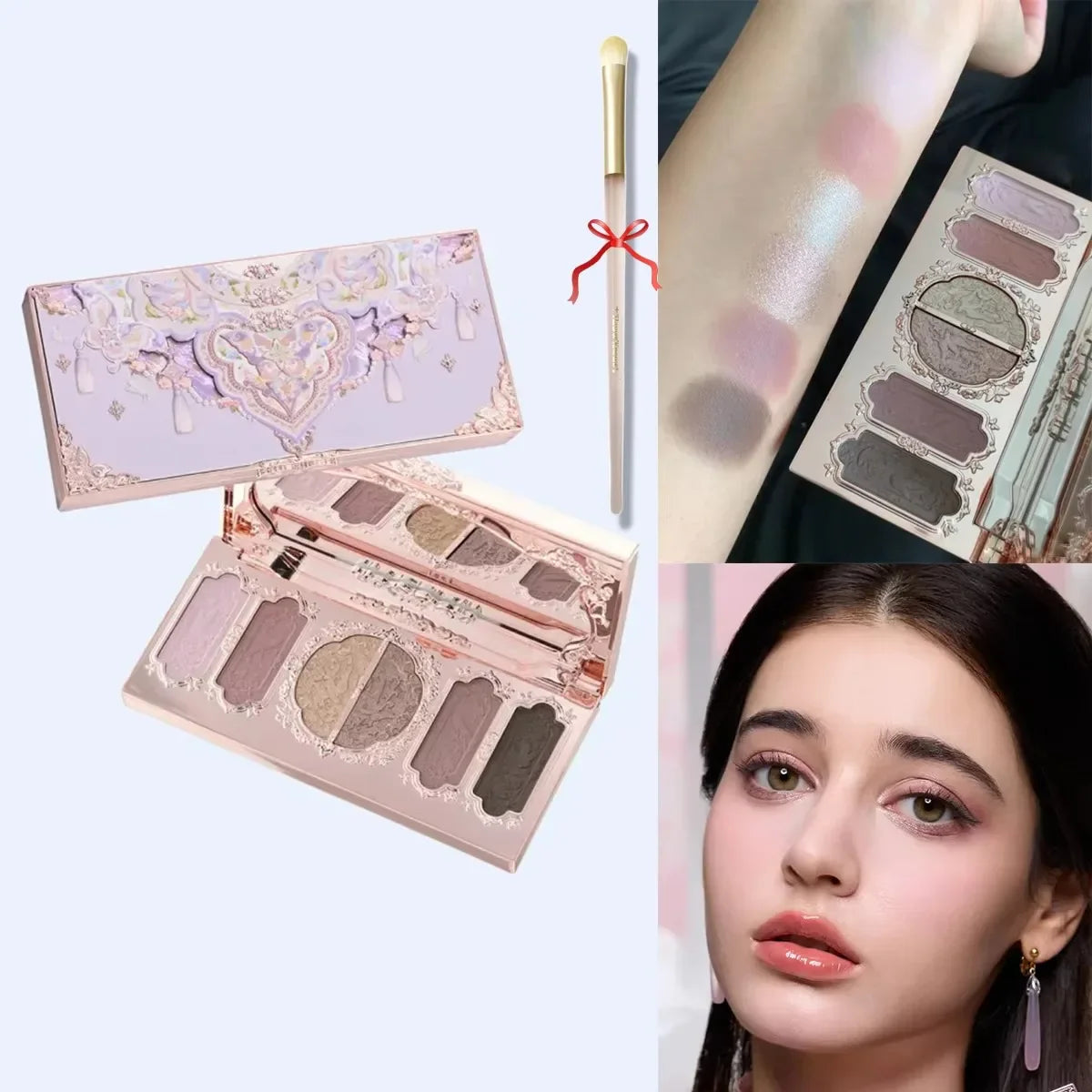 Flower Knows Moonlight Mermaid Eyeshadow Palette Matte Glow Shimmer Waterproof