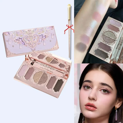 Flower Knows Moonlight Mermaid Eyeshadow Palette Matte Glow Shimmer Waterproof