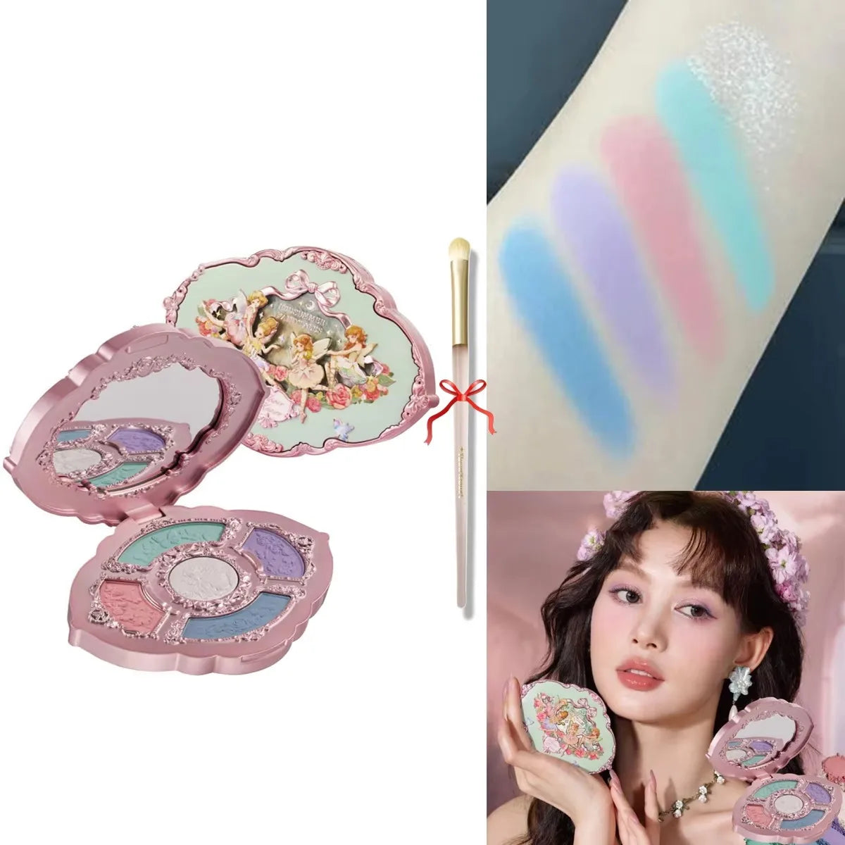 Flower Knows Moonlight Mermaid Eyeshadow Palette Matte Glow Shimmer Waterproof