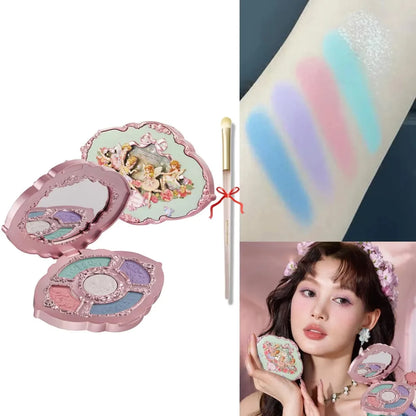 Flower Knows Moonlight Mermaid Eyeshadow Palette Matte Glow Shimmer Waterproof