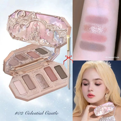 Flower Knows Moonlight Mermaid Eyeshadow Palette Matte Glow Shimmer Waterproof