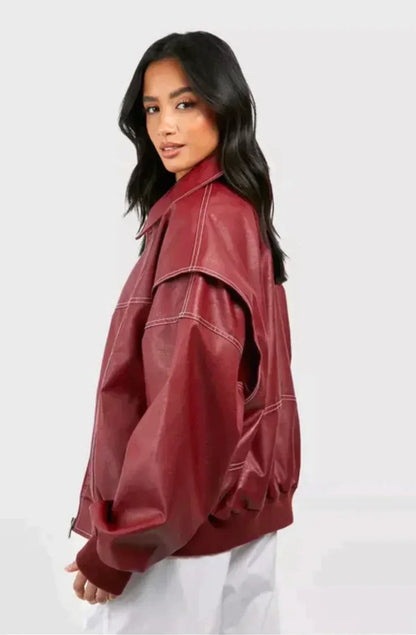 Skins™ – Leather bomber Jacket (Bring back the Y2K vibe)
