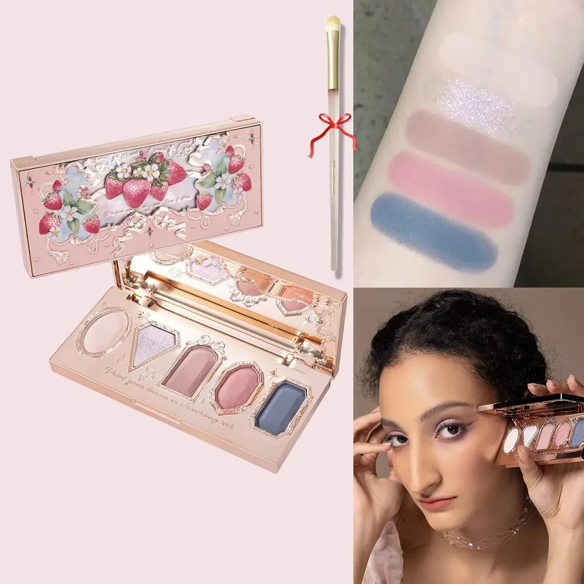 Flower Knows Moonlight Mermaid Eyeshadow Palette Matte Glow Shimmer Waterproof