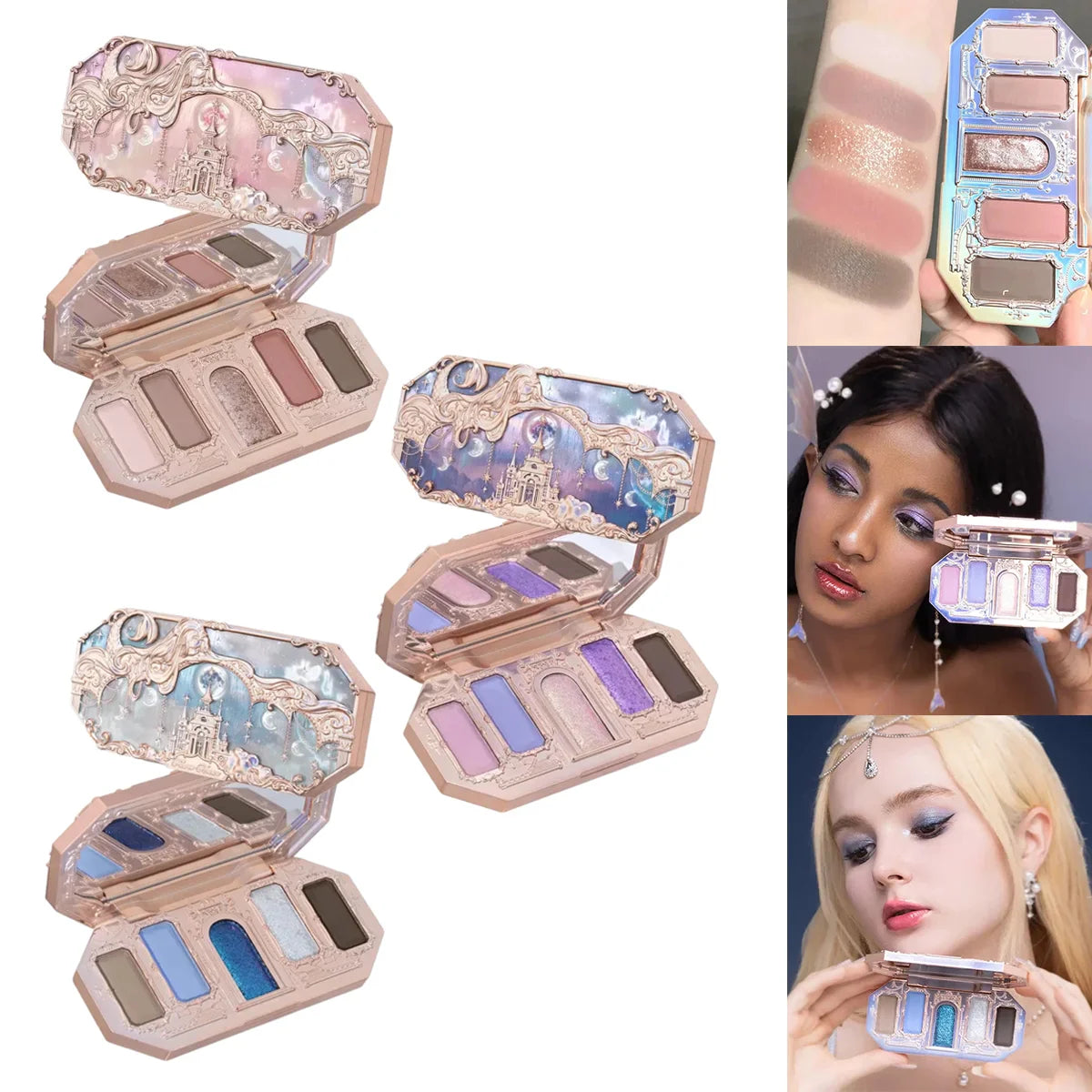 Flower Knows Moonlight Mermaid Eyeshadow Palette Matte Glow Shimmer Waterproof