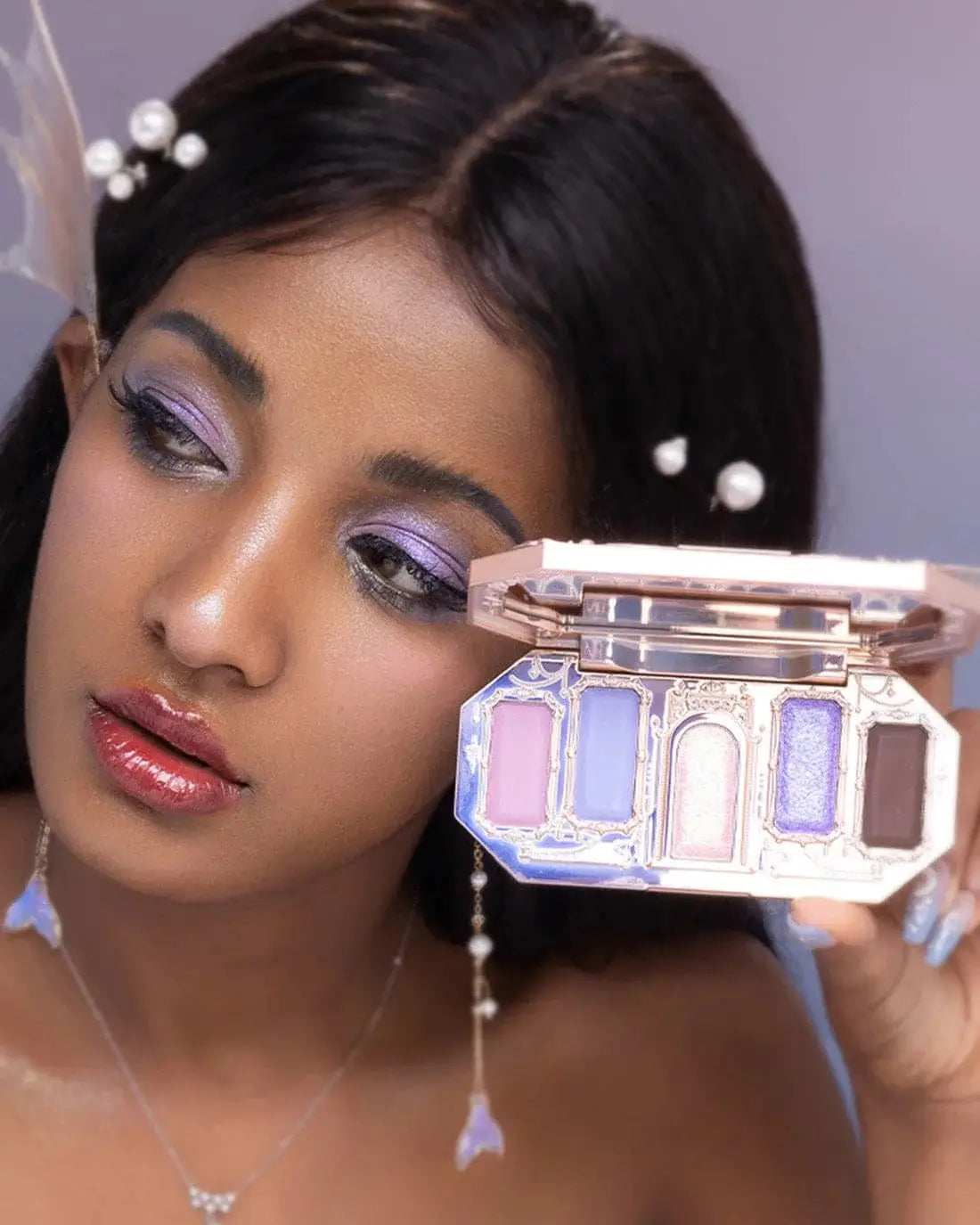 Flower Knows Moonlight Mermaid Eyeshadow Palette Matte Glow Shimmer Waterproof