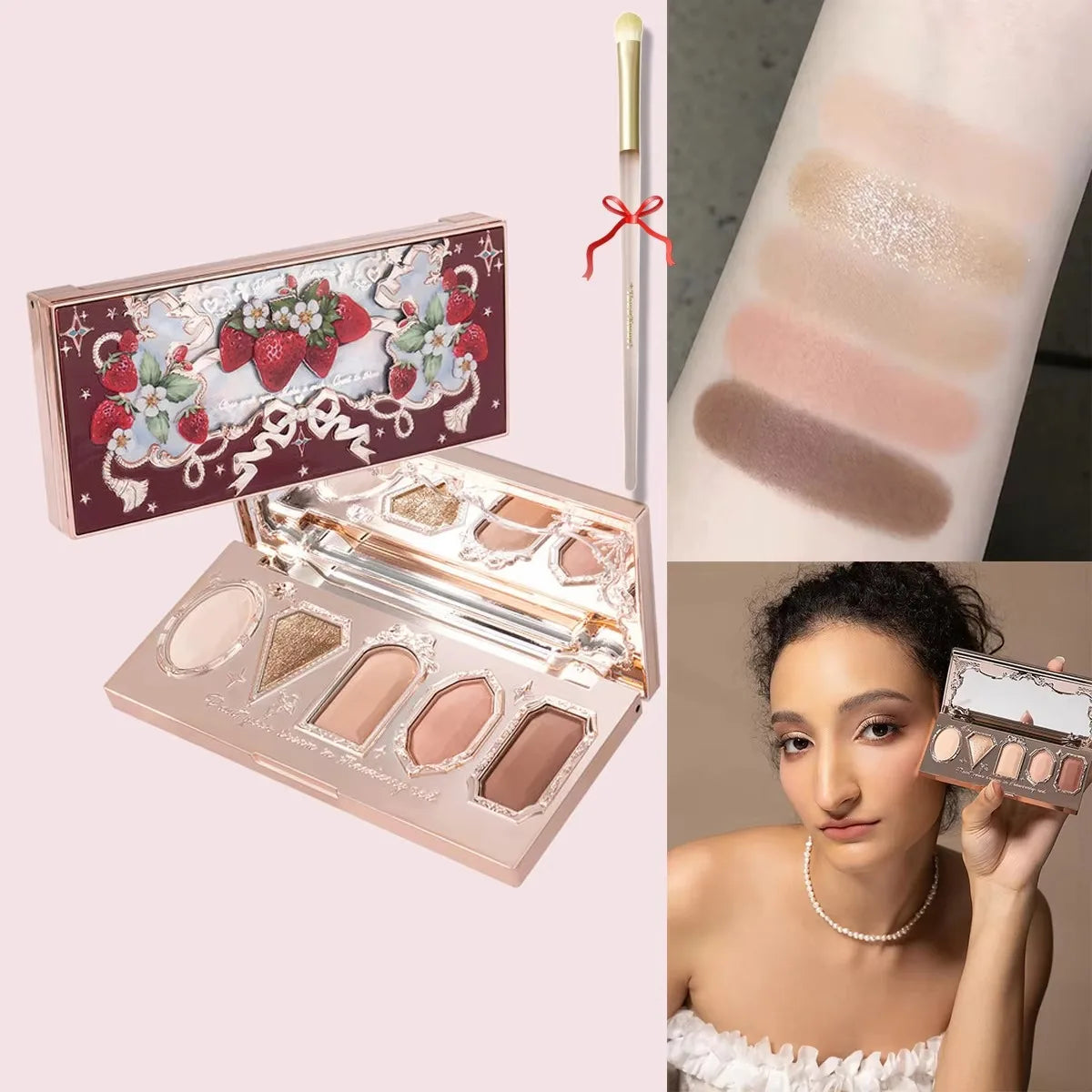Flower Knows Moonlight Mermaid Eyeshadow Palette Matte Glow Shimmer Waterproof