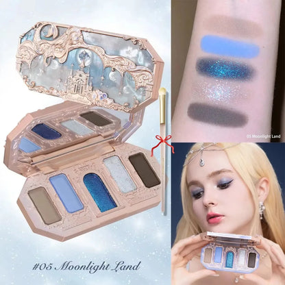 Flower Knows Moonlight Mermaid Eyeshadow Palette Matte Glow Shimmer Waterproof