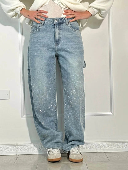 Bling-BaggyFit™ Wide-Leg Jeans